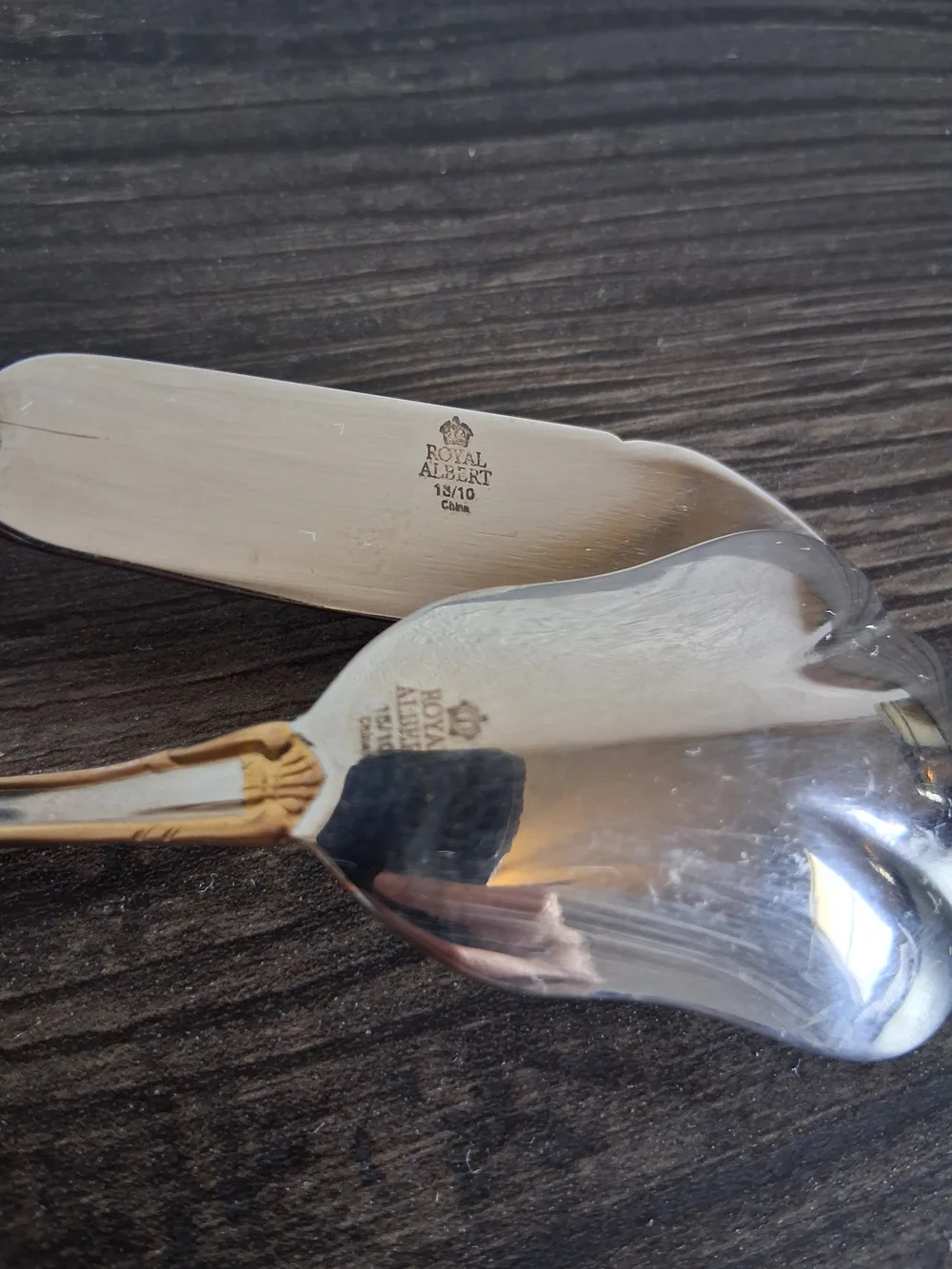 Royal Albert Old Country Roses Flatware Sugar Spoon & Master Butter Knife Set